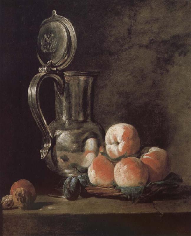 Jean Baptiste Simeon Chardin Metal pot with basket of peaches and plums China oil painting art